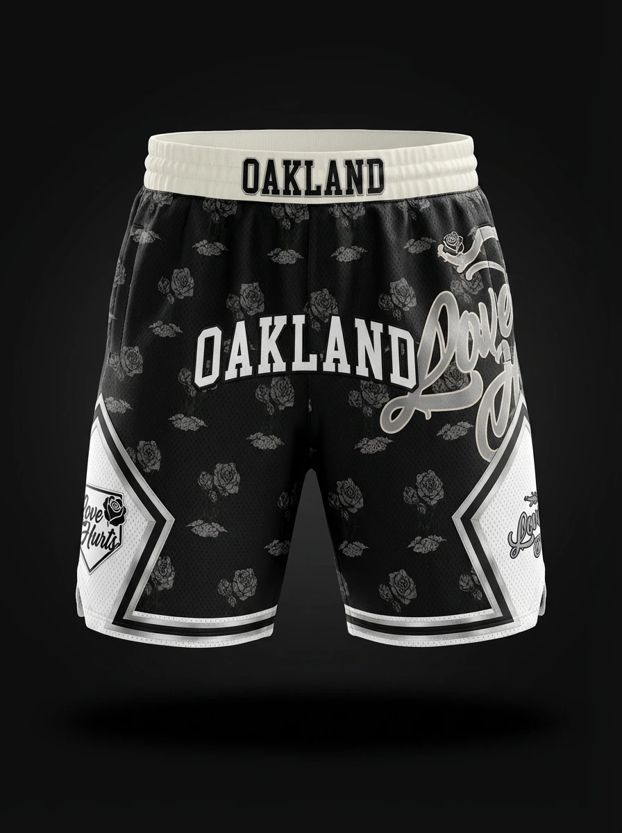 BLACK Rose x Love Hurts Basketball Shorts