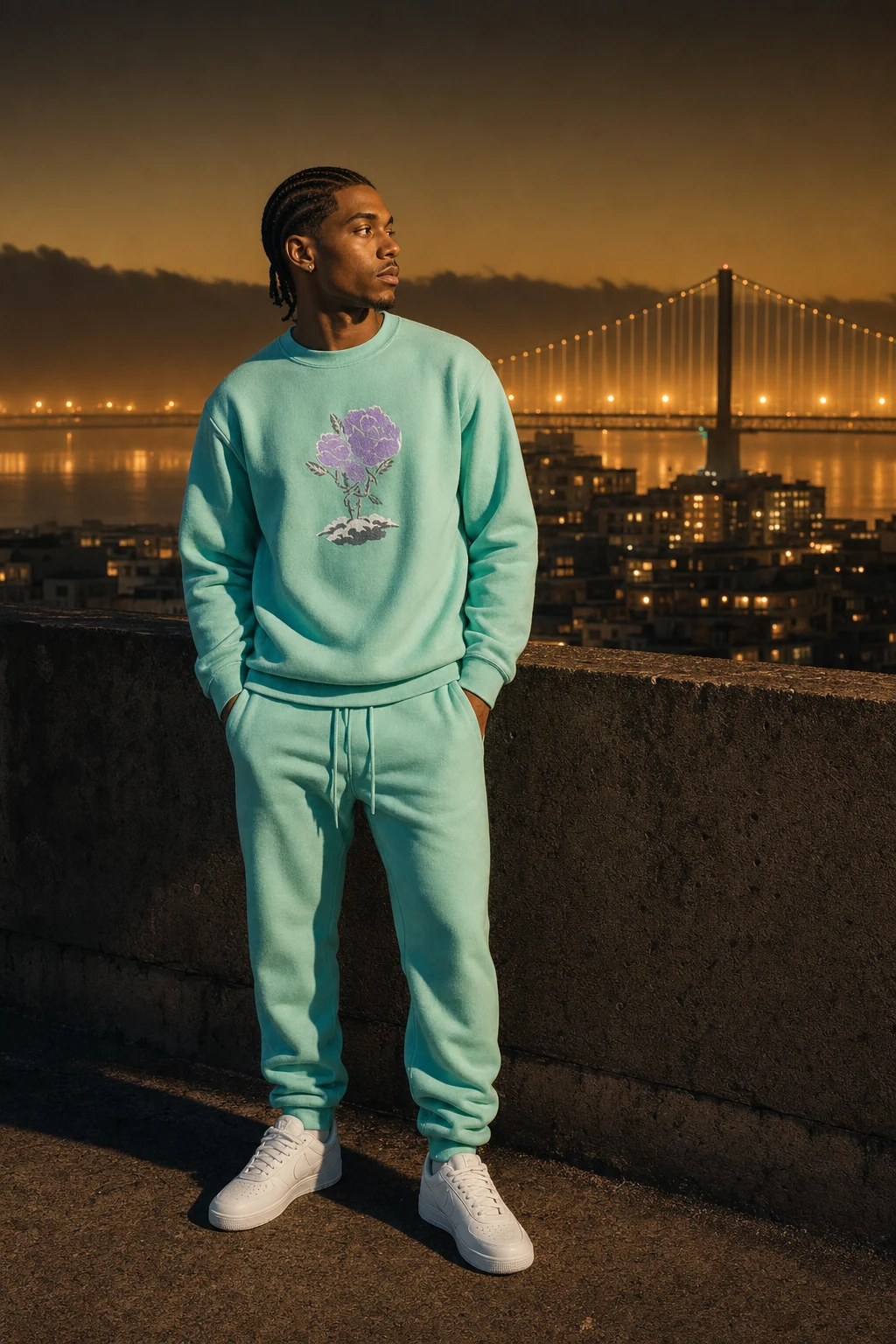 Mint & Lavender Crewneck — front